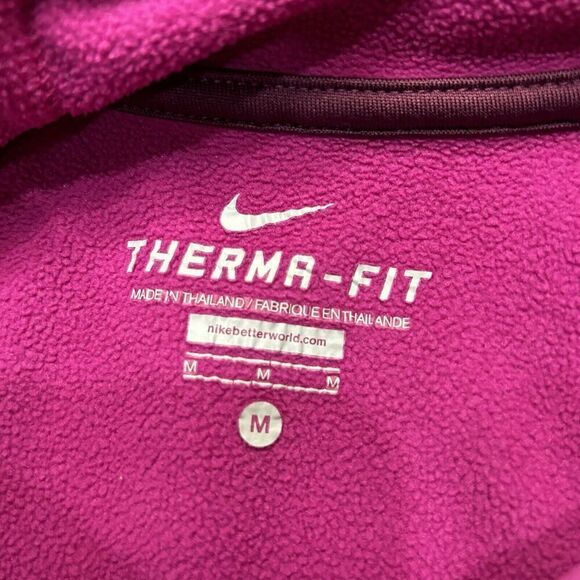 Nike Therma-Fit Hoodie Sweatshirt JUST DO IT Fleece Lined Spell Out Purple M - Picture 3 of 7